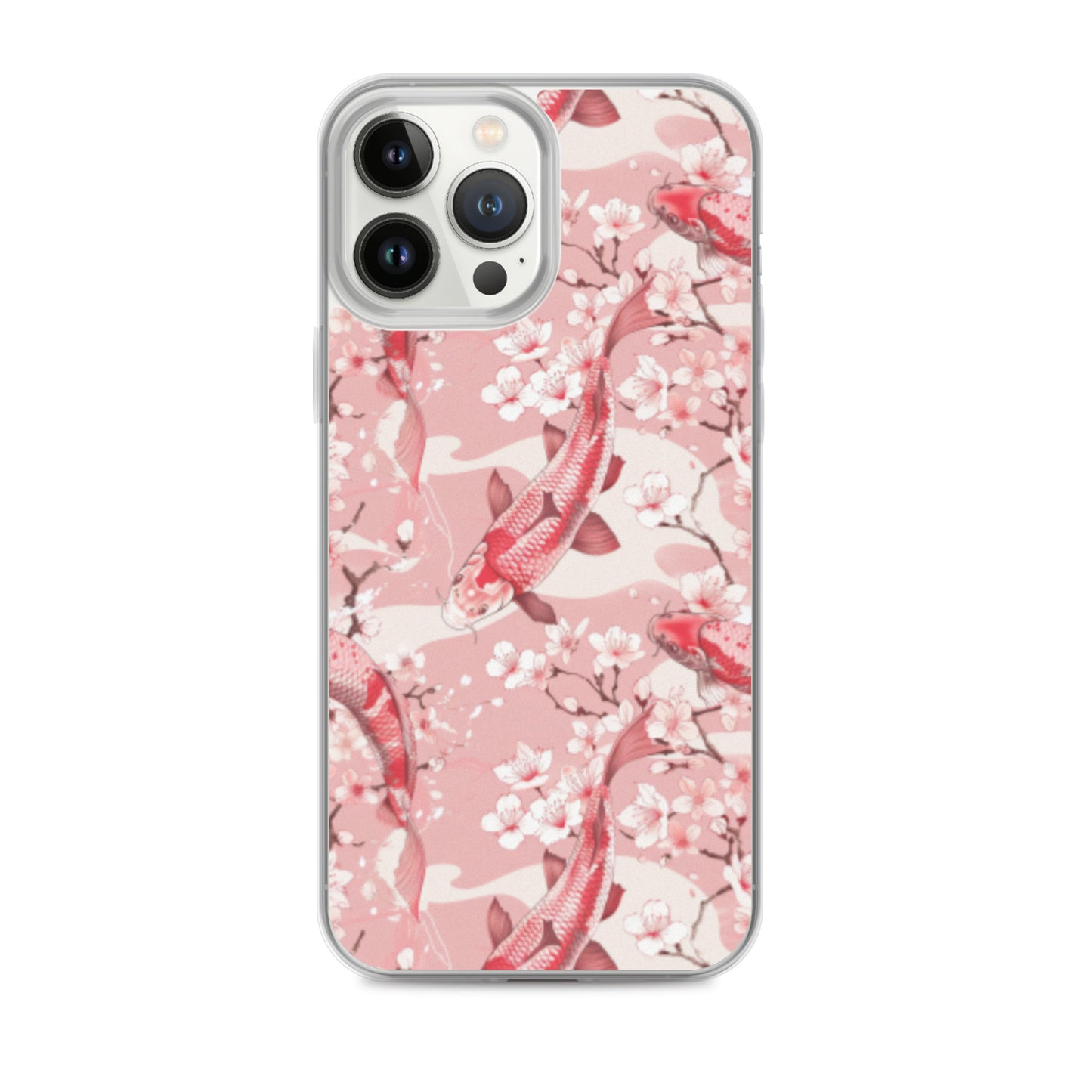 iPhone Case Pink Japanese Koi Fish and Cherry Blossoms