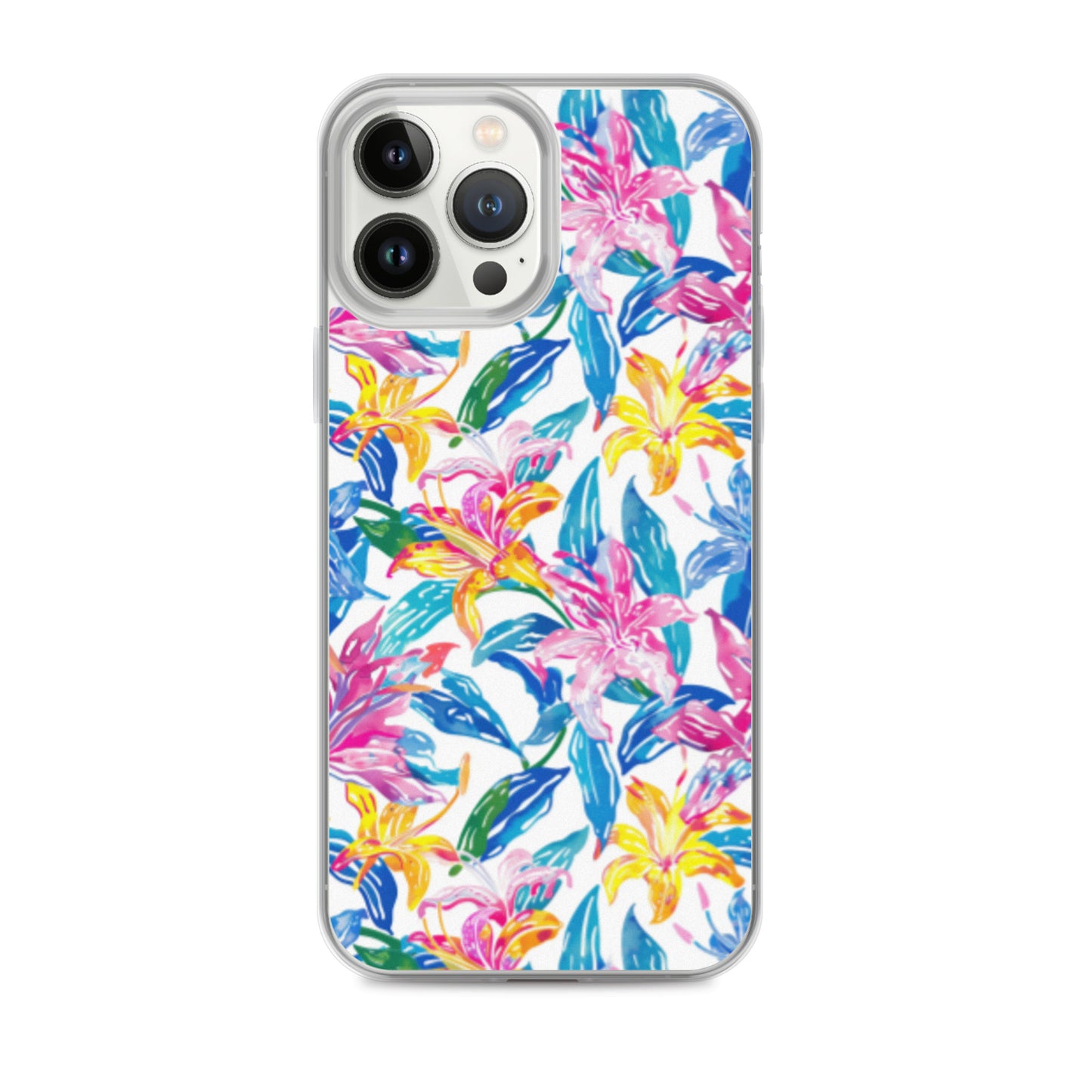 iPhone Case Colorful Floral Watercolor Blue Yellow Pink
