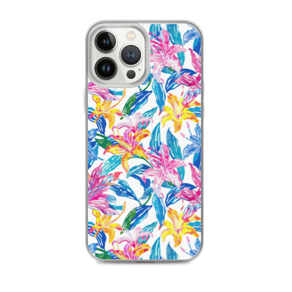iPhone Case Colorful Floral Watercolor Blue Yellow Pink