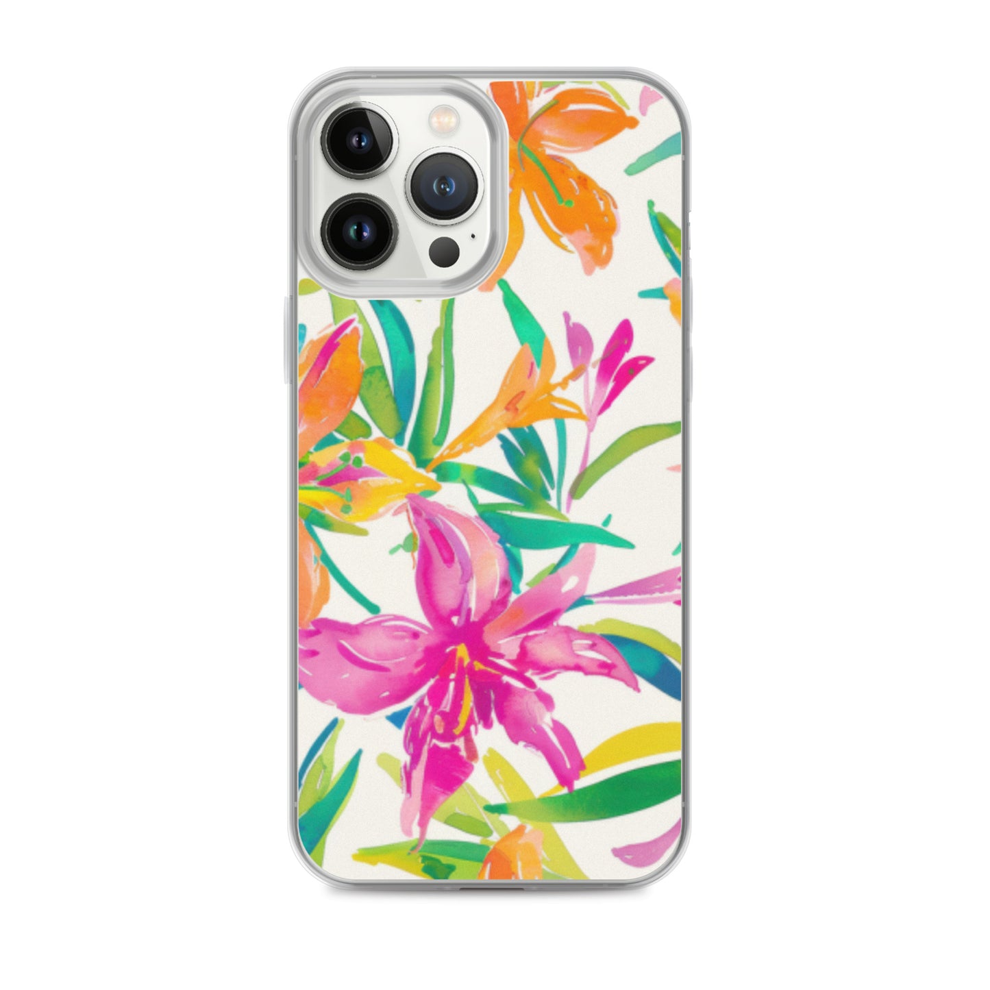 iPhone Case Colorful Floral Watercolor Pink Orange