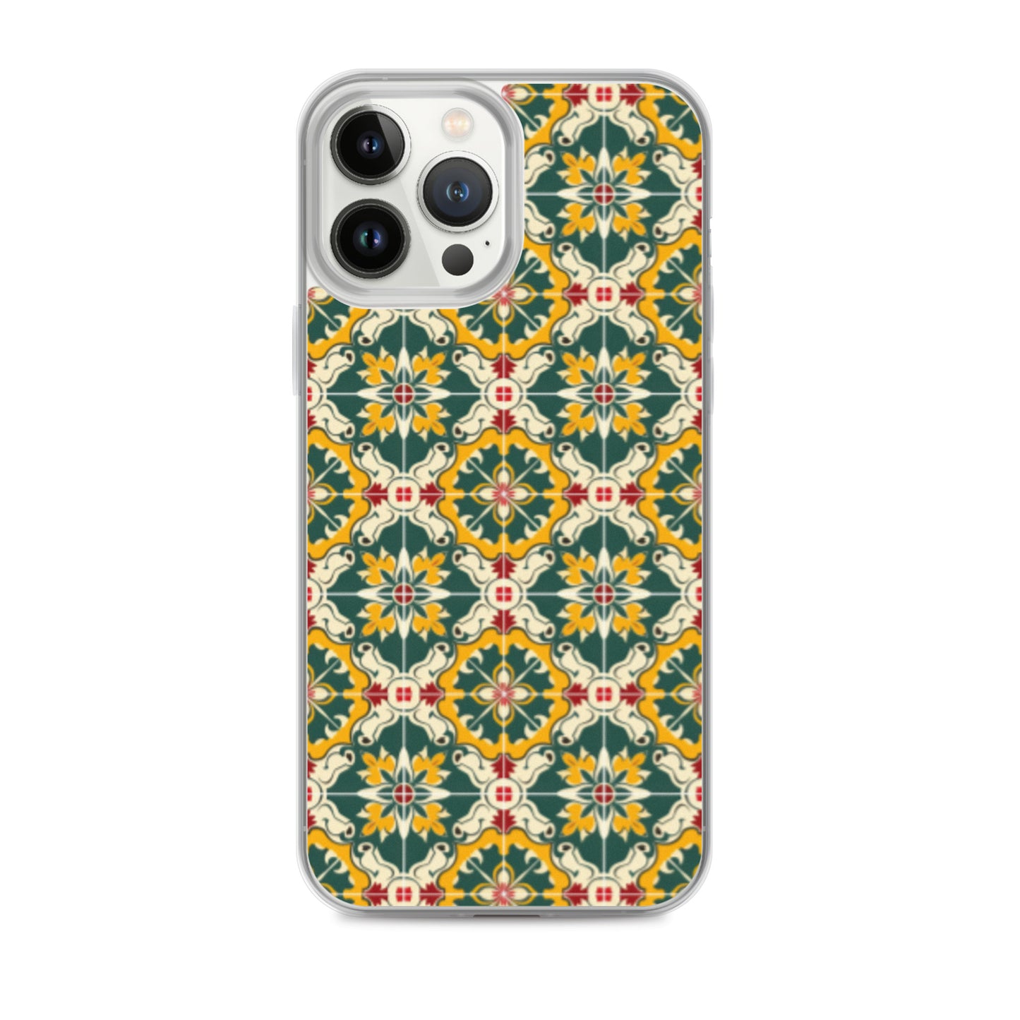 iPhone Case Green Colorful Traditional Maltese Cement Tile Pattern