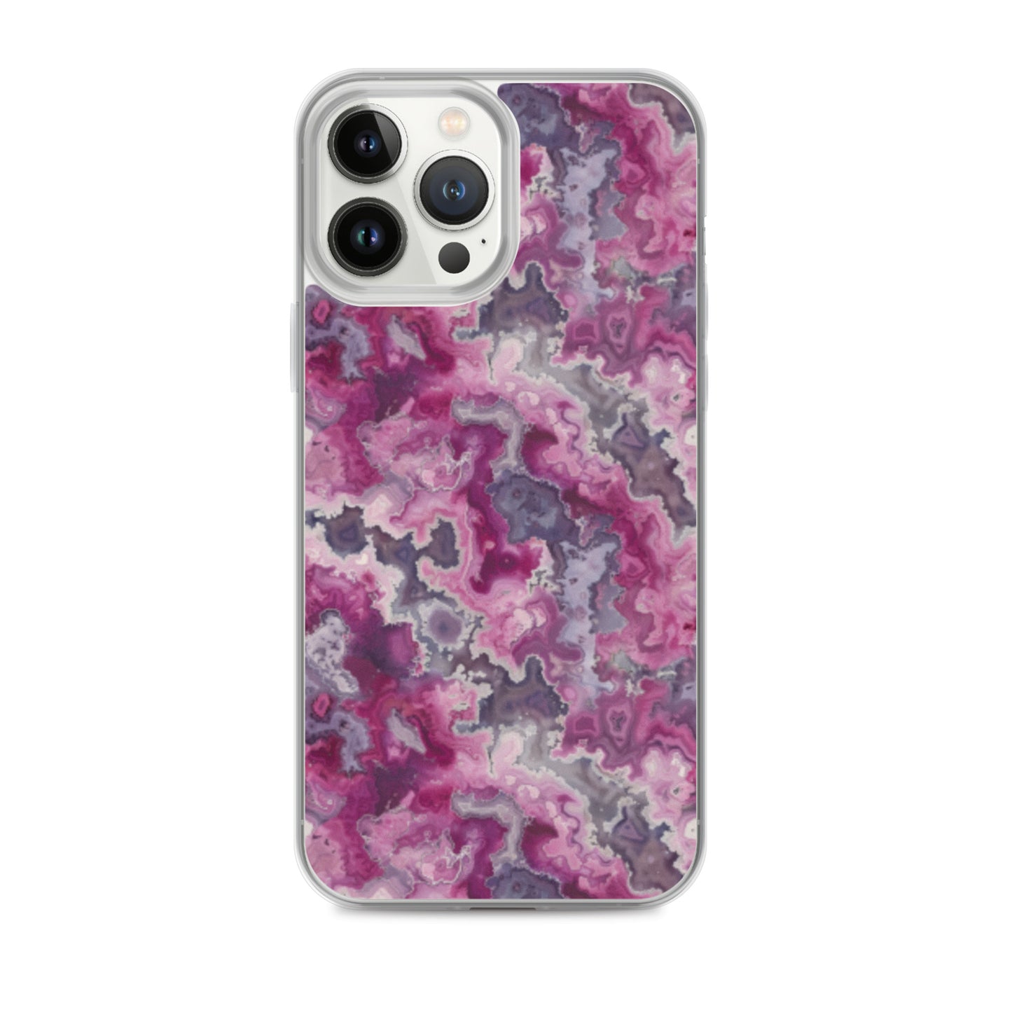 iPhone Case Pink Moss Agate Pattern