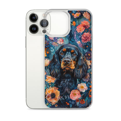 iPhone Case Watercolor Cocker Spaniel with Colorful Flowers