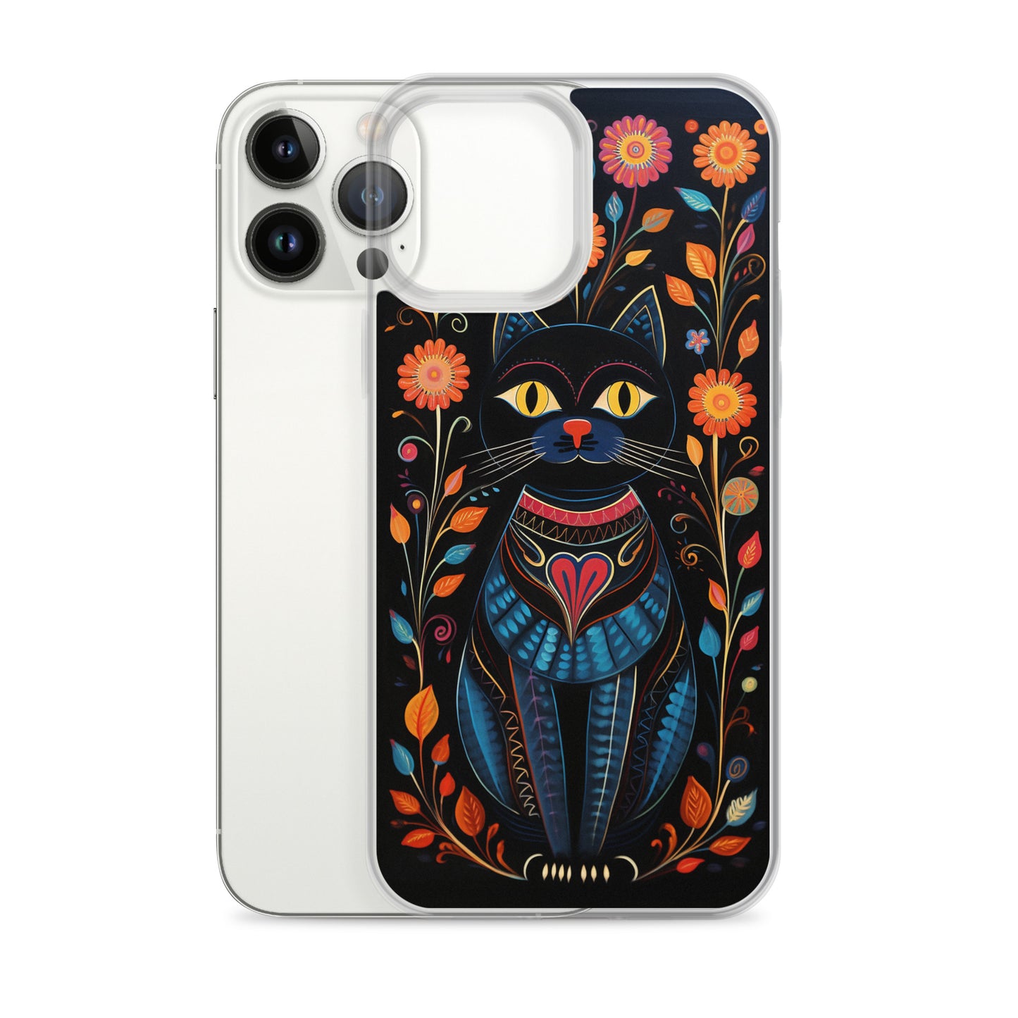Folk Art Kitty Cat iPhone Case