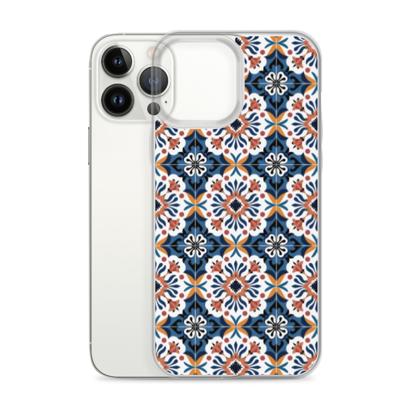 iPhone Case Classic Encaustic Tile Orange & Blue
