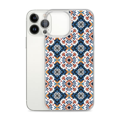 iPhone Case Classic Encaustic Tile Orange & Blue