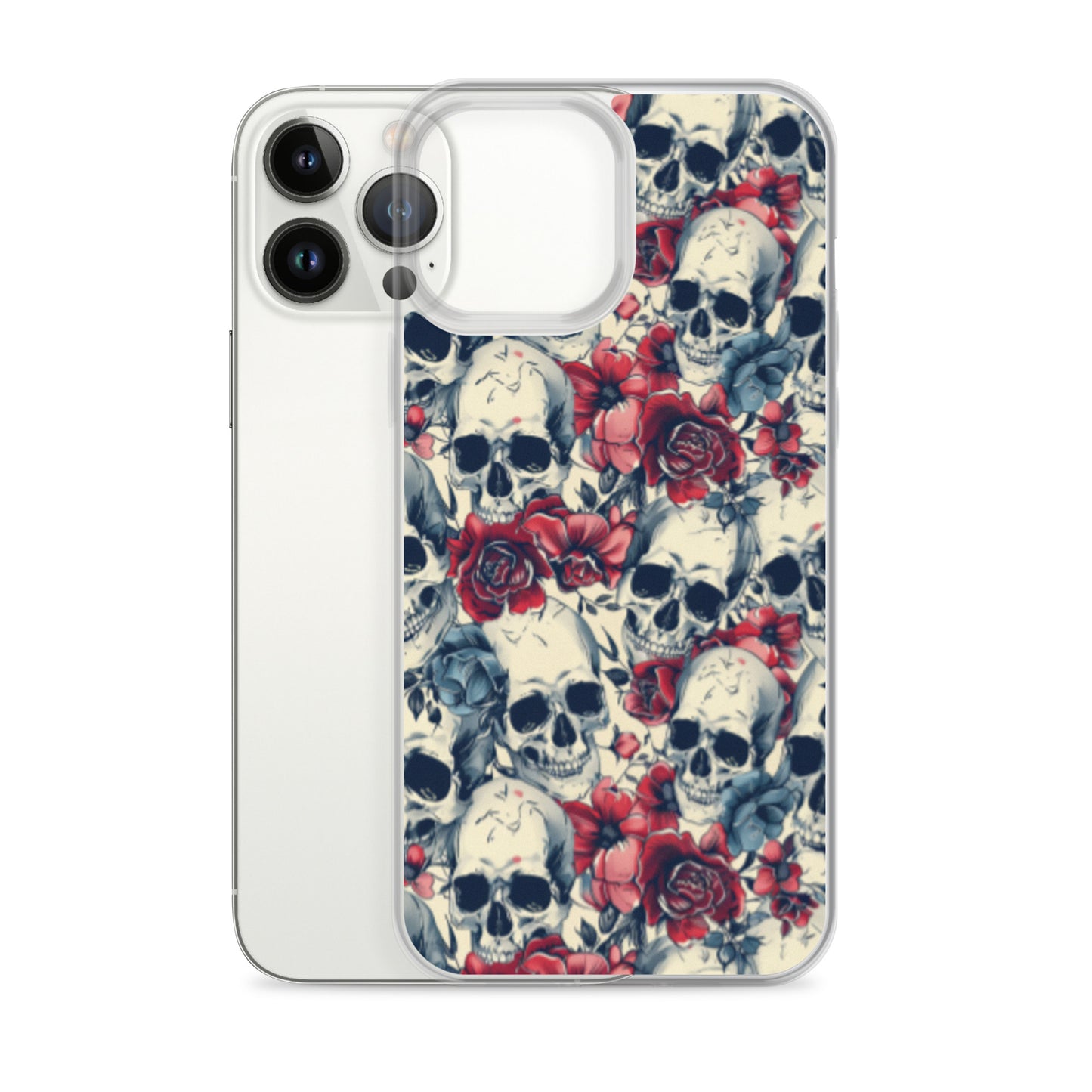 iPhone Case Skulls and Red Roses