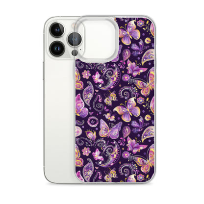 iPhone Case Purple Butterfly Paisley