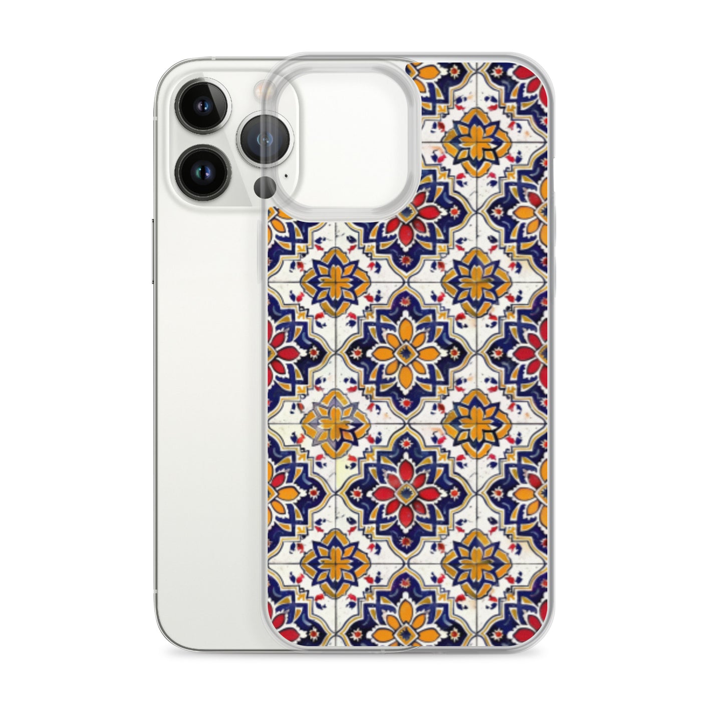 iPhone Case Colorful Andalusian Ceramic Tile Blue Orange Red