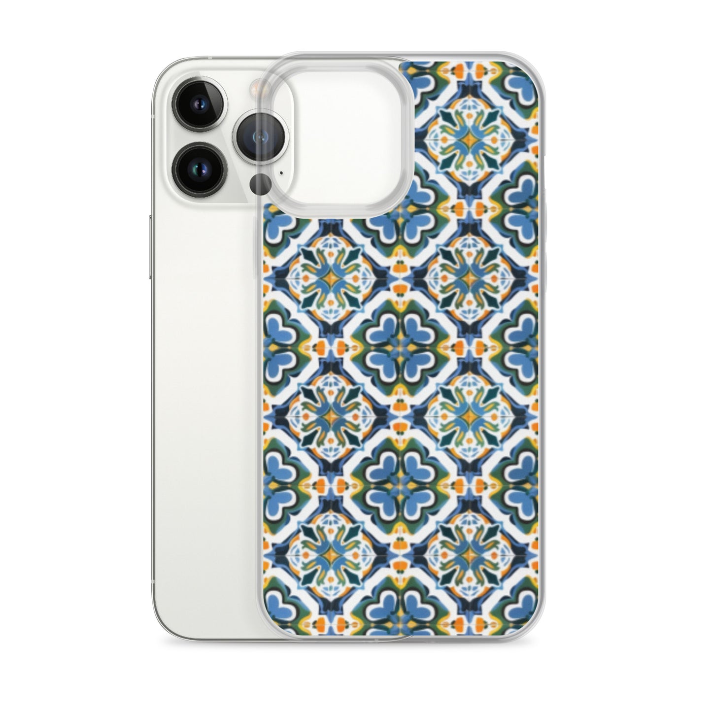 iPhone Case Colorful Andalusian Ceramic Tile Green Blue Orange