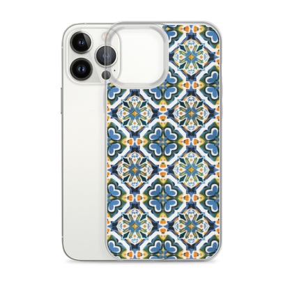 iPhone Case Colorful Andalusian Ceramic Tile Green Blue Orange