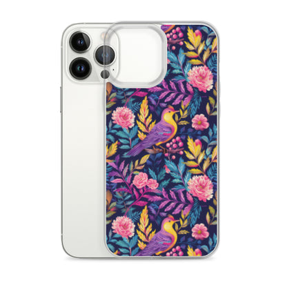 iPhone Case Colorful Flowers Plants and Birds
