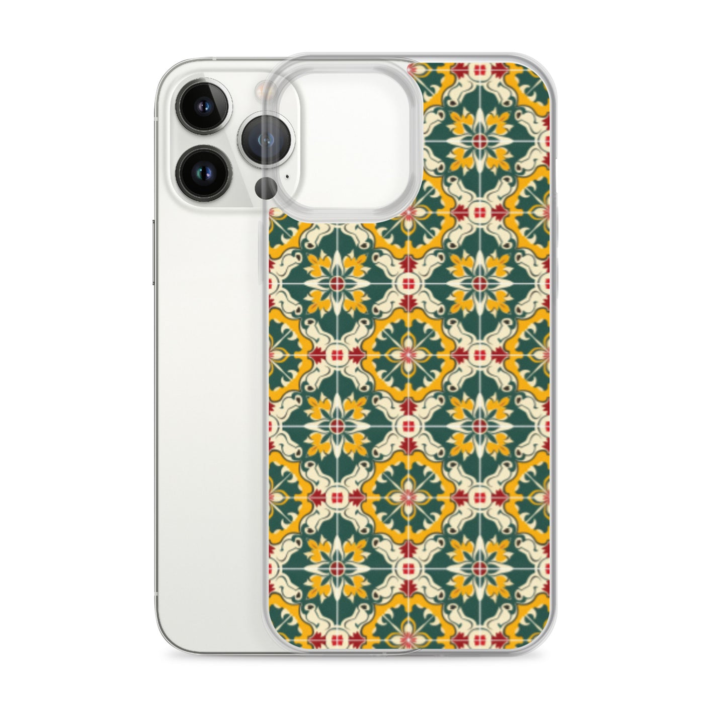 iPhone Case Green Colorful Traditional Maltese Cement Tile Pattern