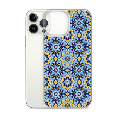 iPhone Case Kashi Tiles Yellow & Light Blue