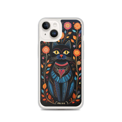 Folk Art Kitty Cat iPhone Case