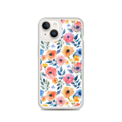 iPhone Case Colorful Watercolor Floral Pattern