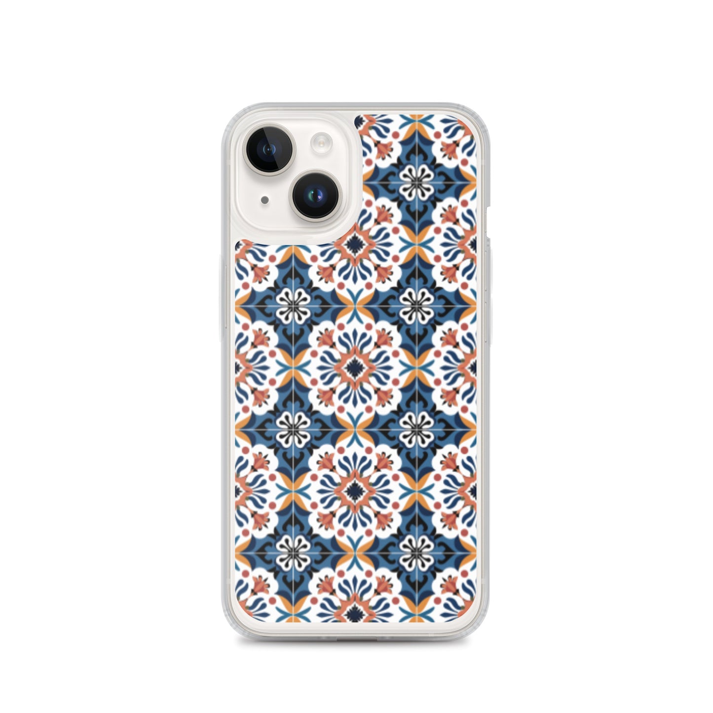 iPhone Case Classic Encaustic Tile Orange & Blue