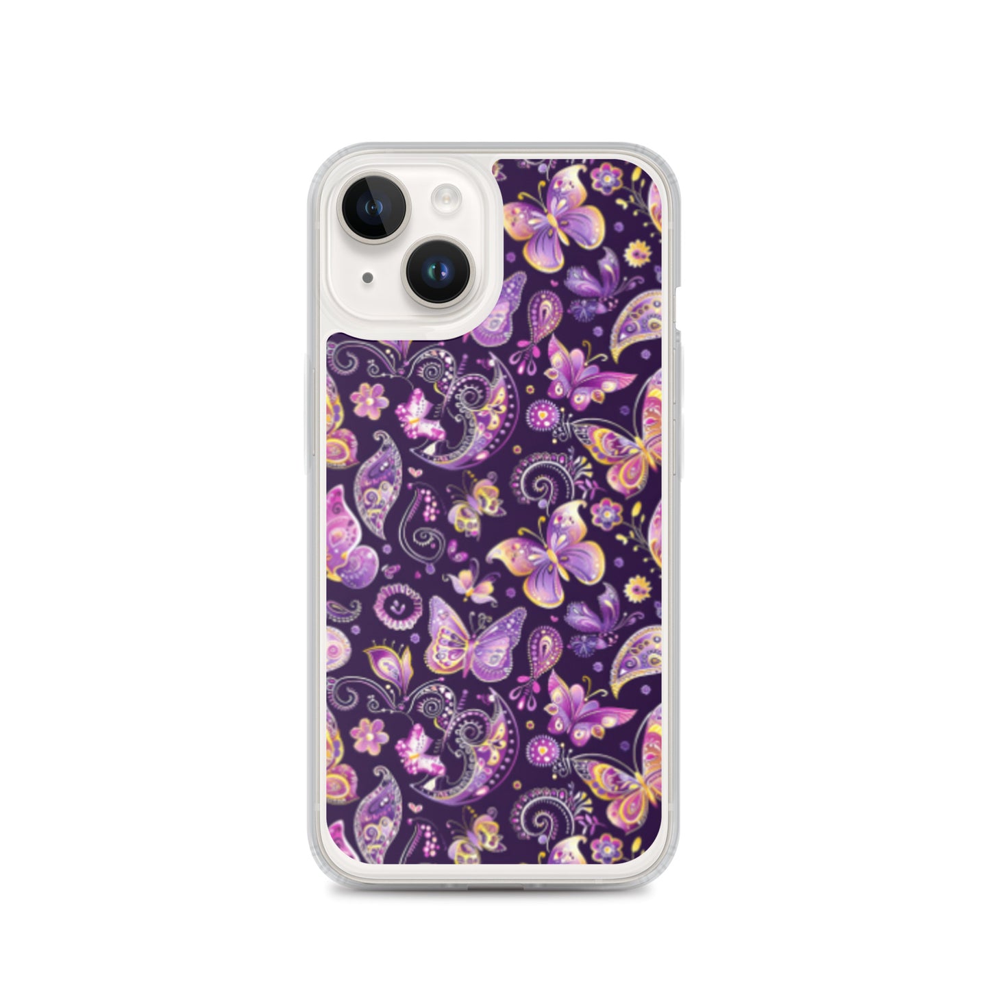 iPhone Case Purple Butterfly Paisley