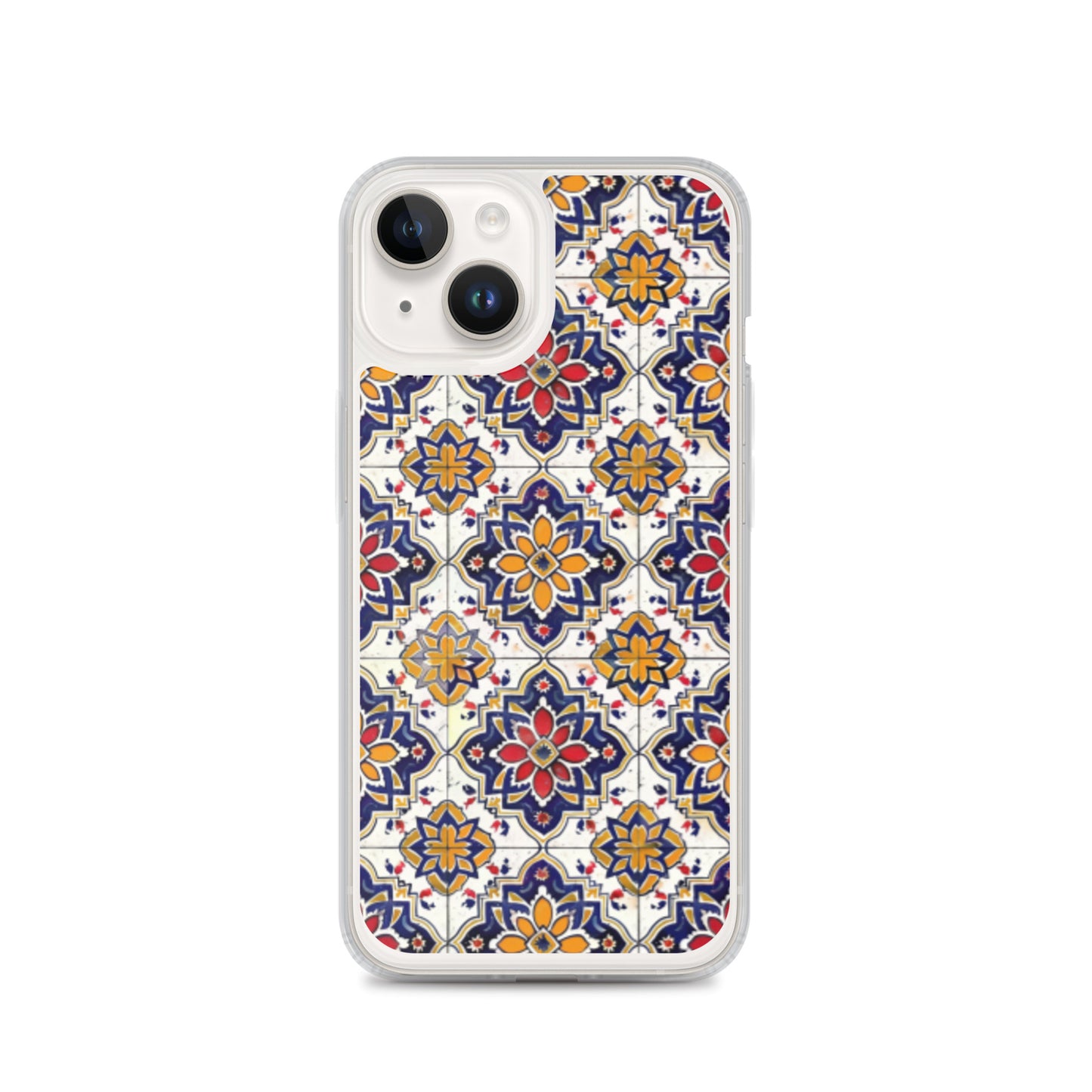 iPhone Case Colorful Andalusian Ceramic Tile Blue Orange Red