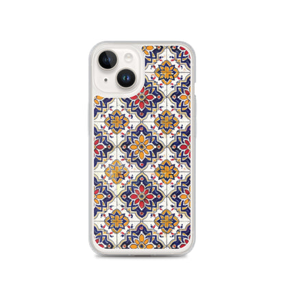iPhone Case Colorful Andalusian Ceramic Tile Blue Orange Red