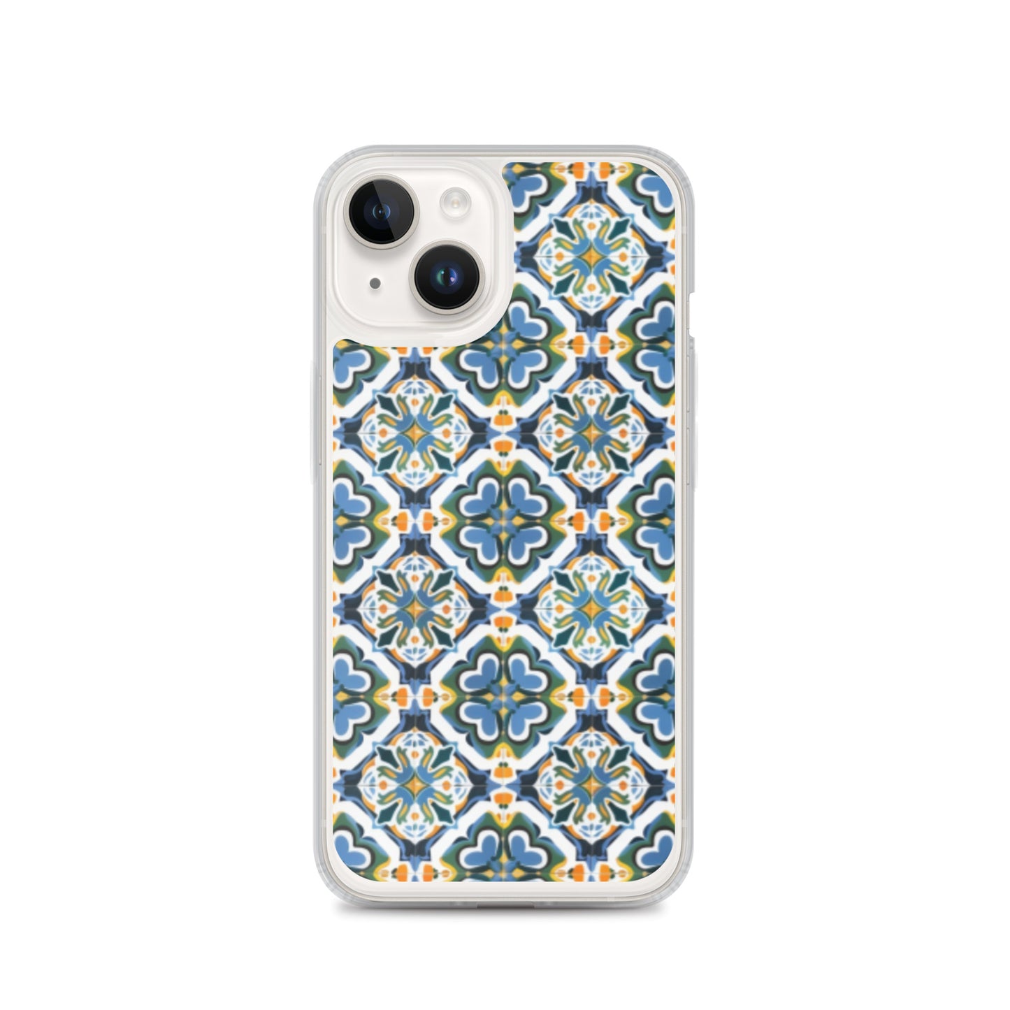 iPhone Case Colorful Andalusian Ceramic Tile Green Blue Orange