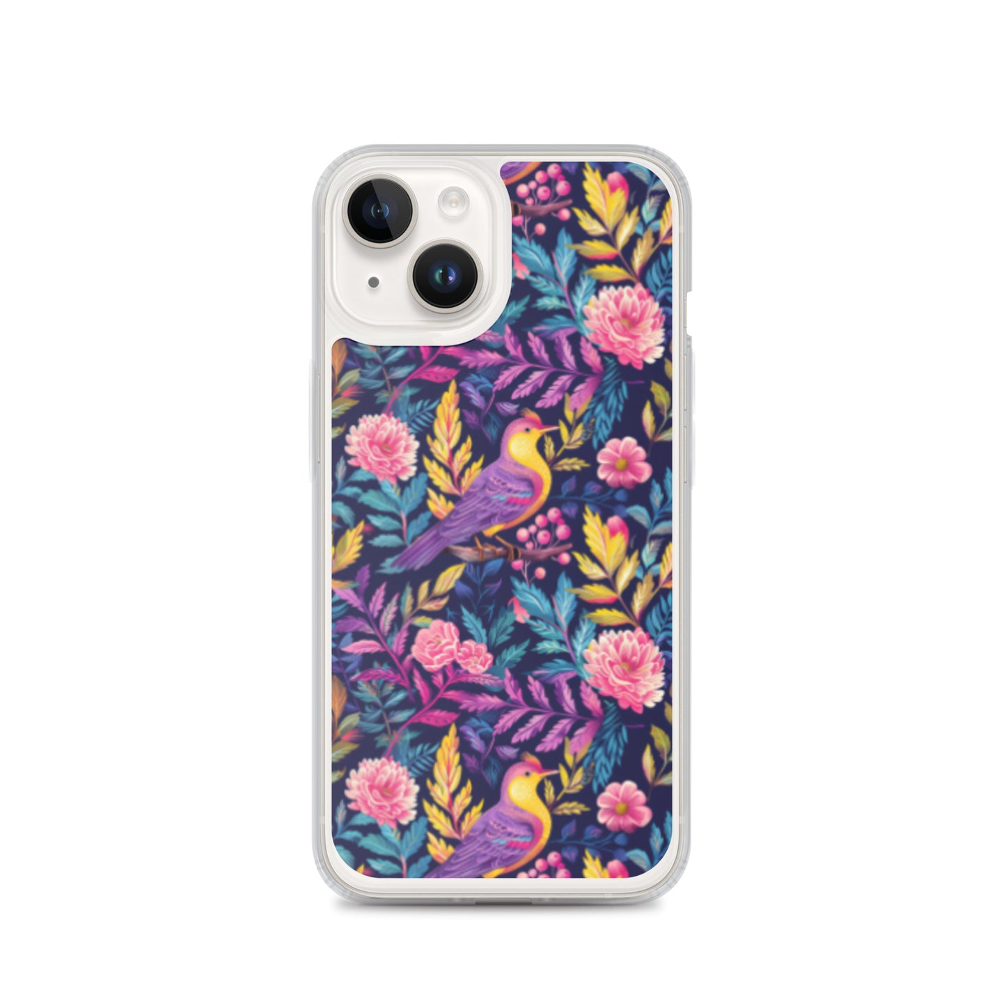 iPhone Case Colorful Flowers Plants and Birds