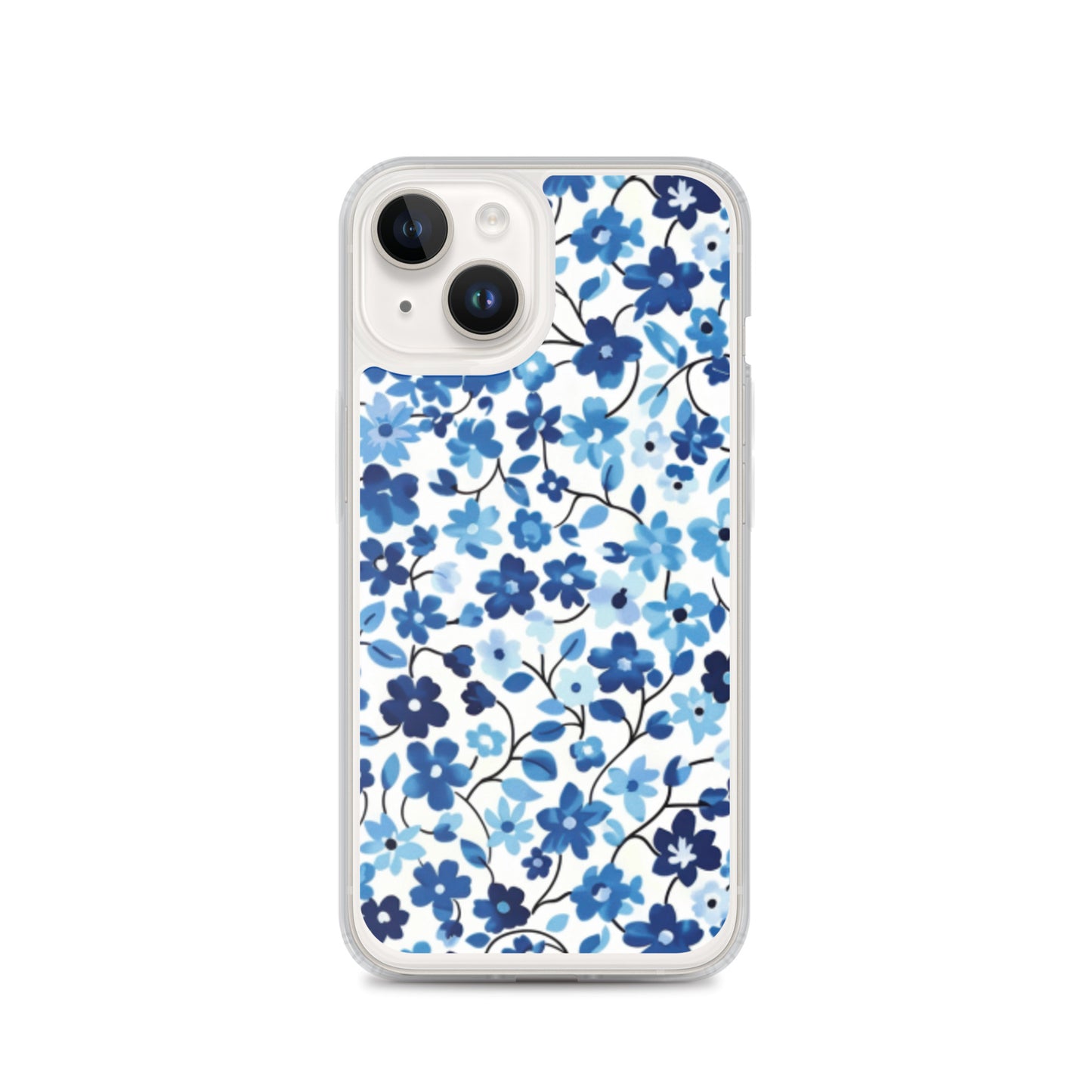 iPhone Case Blue Watercolor Flowers