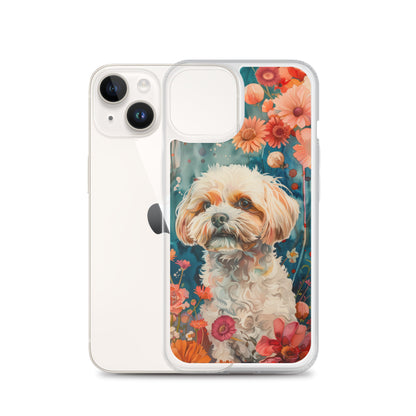 iPhone Case Watercolor Shih Tzu with Colorful Flowers