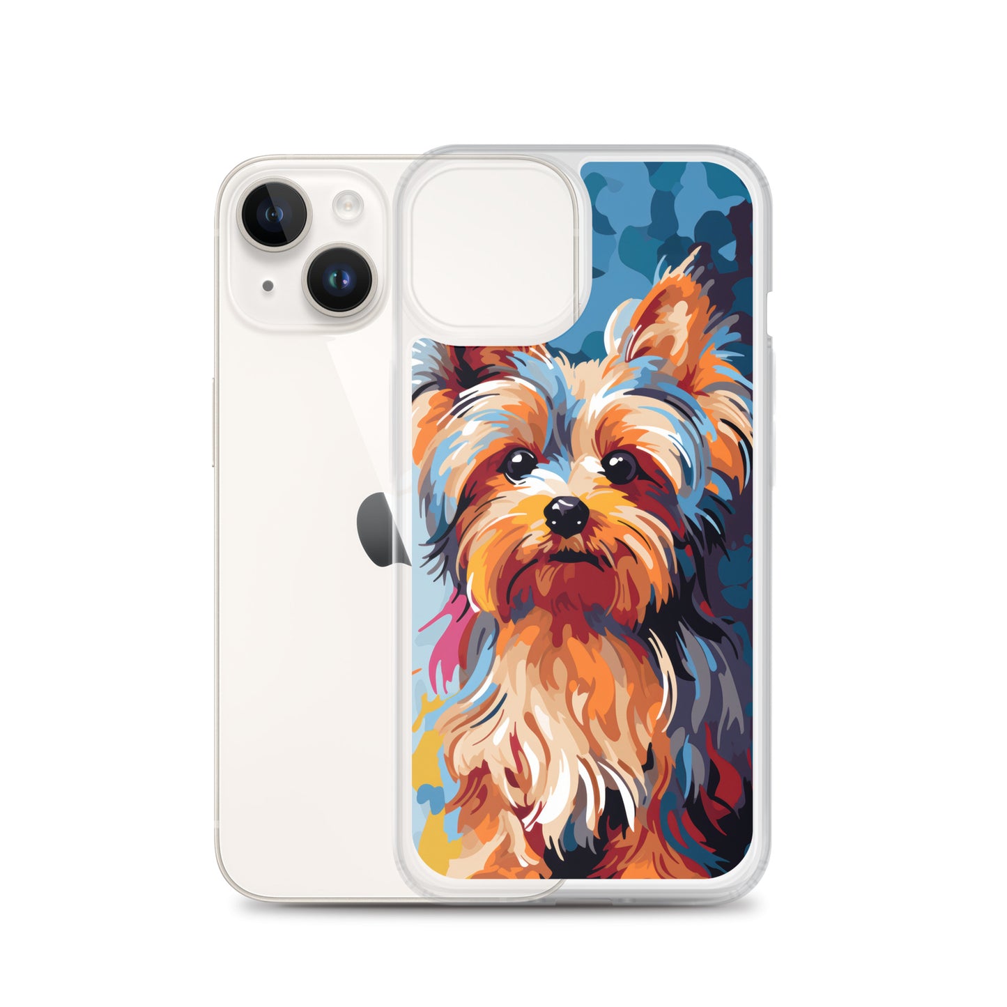iPhone Case Painted Yorkshire Terrier Blue