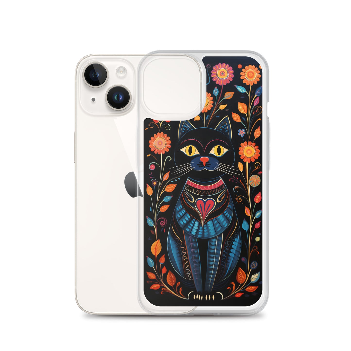Folk Art Kitty Cat iPhone Case