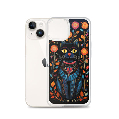Folk Art Kitty Cat iPhone Case