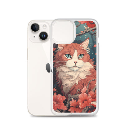 Ukiyo-e Style Orange/White Cat iPhone Case