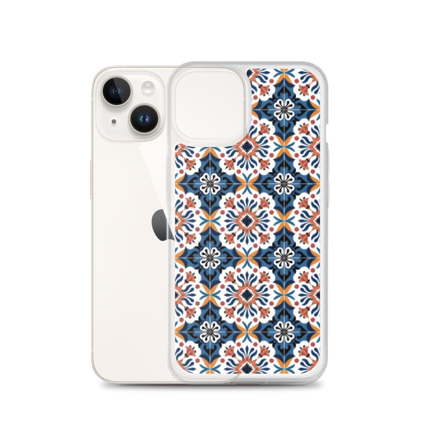 iPhone Case Classic Encaustic Tile Orange & Blue