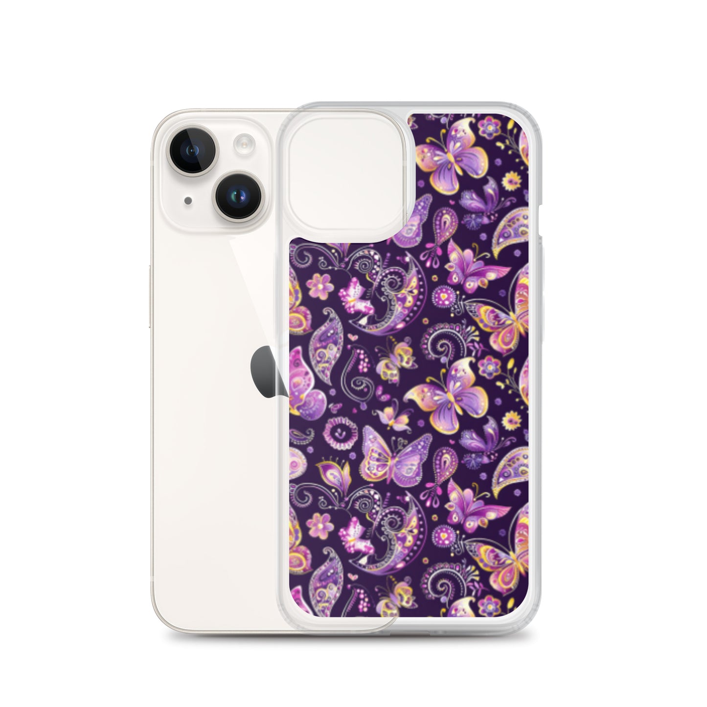 iPhone Case Purple Butterfly Paisley