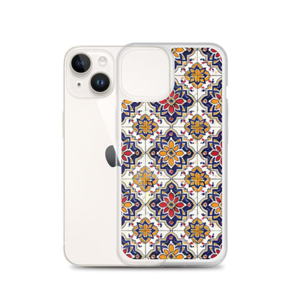 iPhone Case Colorful Andalusian Ceramic Tile Blue Orange Red