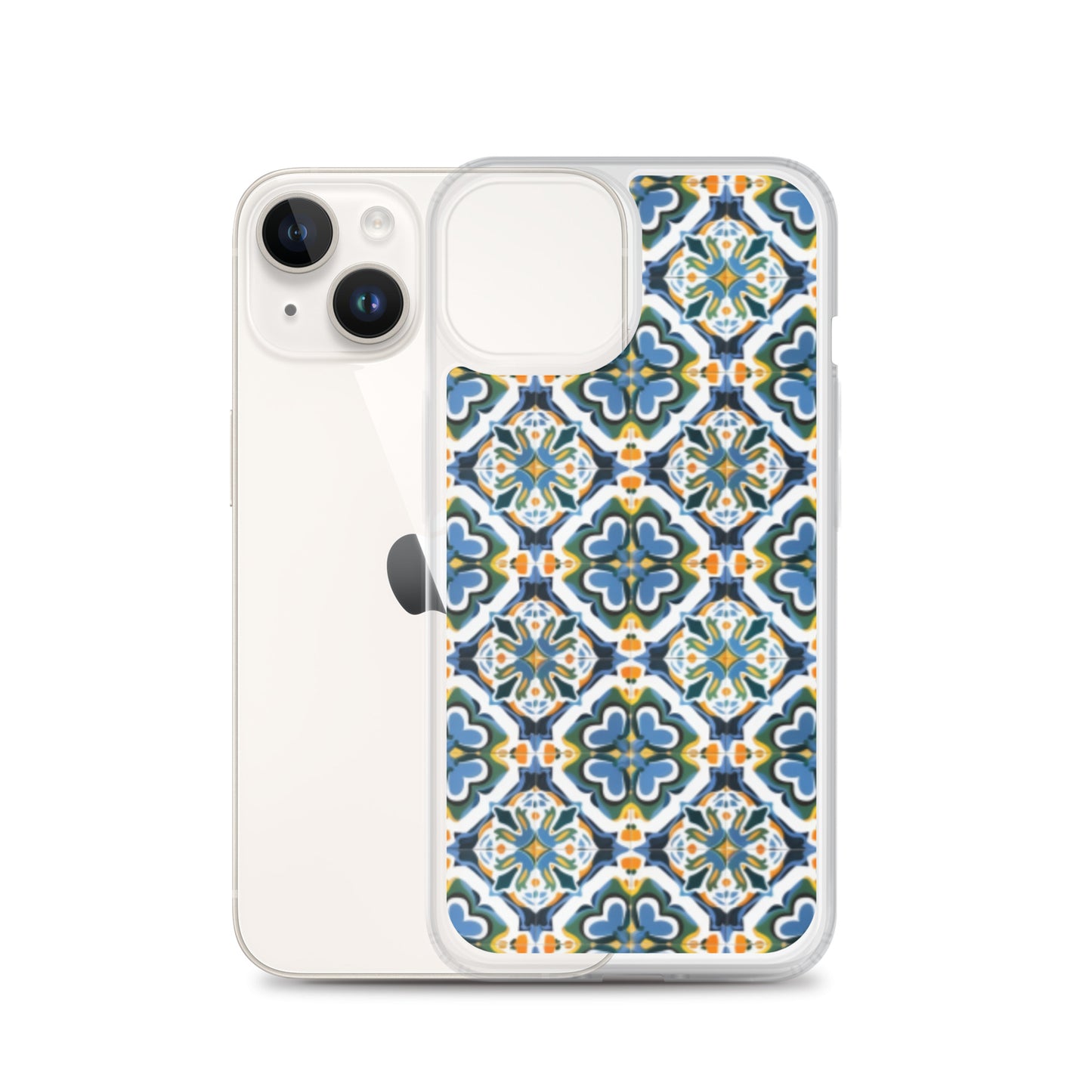 iPhone Case Colorful Andalusian Ceramic Tile Green Blue Orange