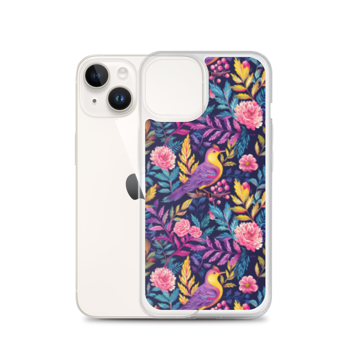 iPhone Case Colorful Flowers Plants and Birds