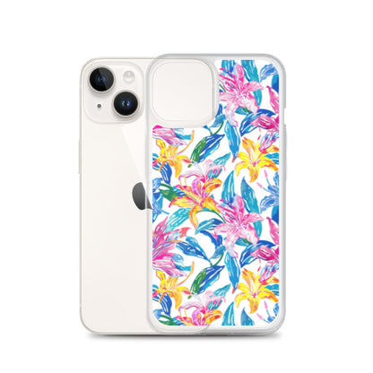 iPhone Case Colorful Floral Watercolor Blue Yellow Pink