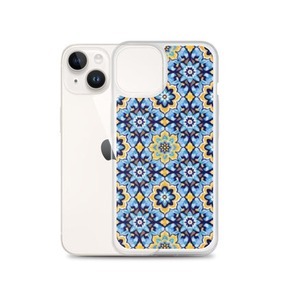 iPhone Case Kashi Tiles Yellow & Light Blue