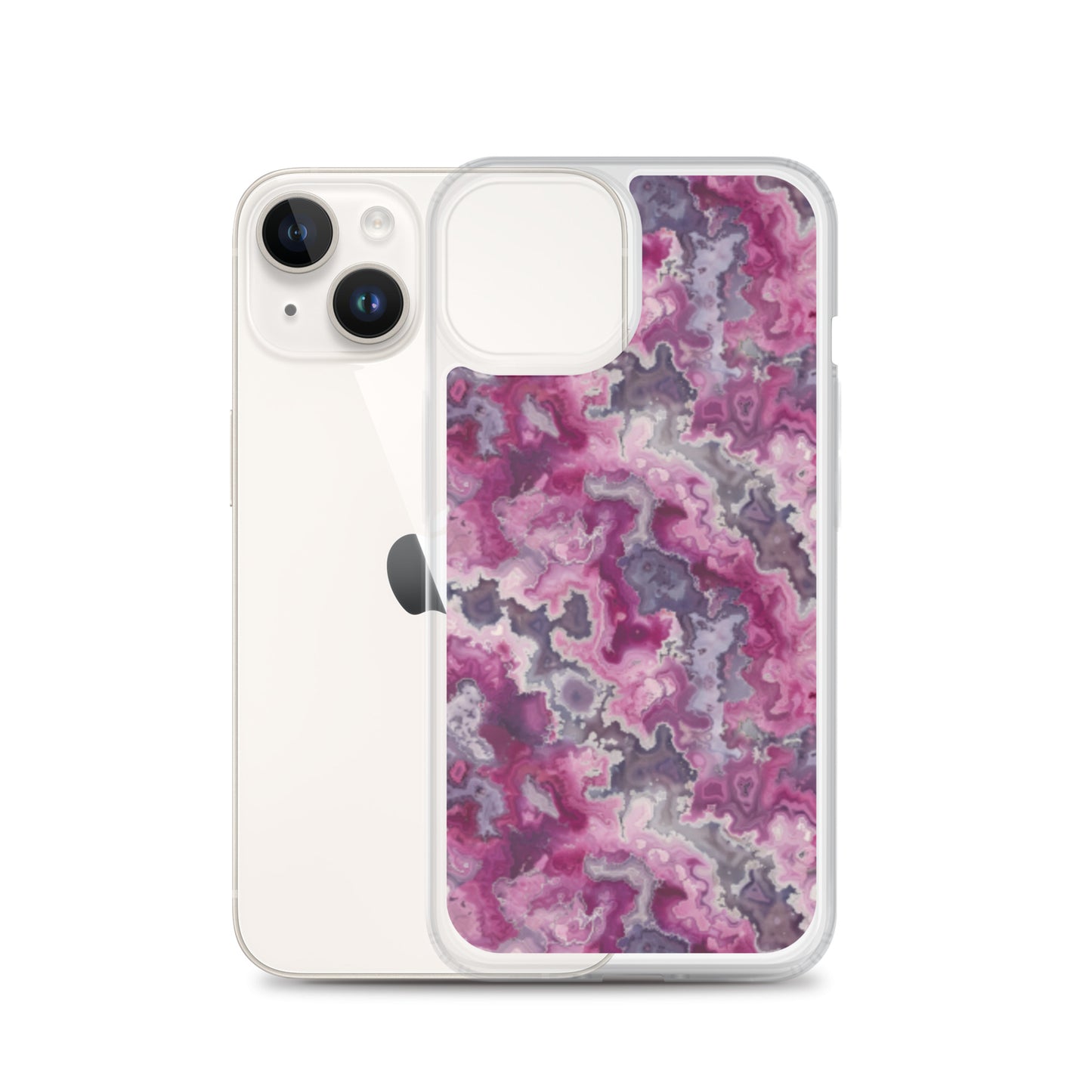 iPhone Case Pink Moss Agate Pattern
