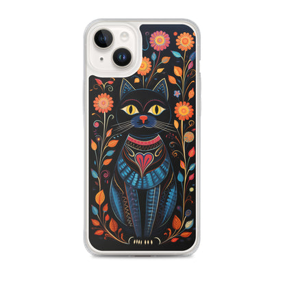 Folk Art Kitty Cat iPhone Case