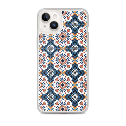 iPhone Case Classic Encaustic Tile Orange & Blue