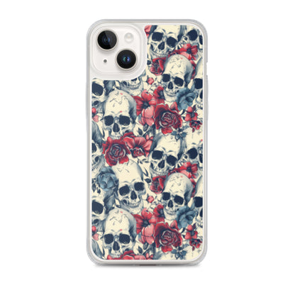 iPhone Case Skulls and Red Roses