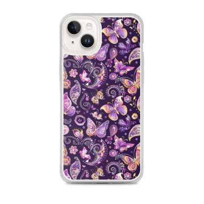 iPhone Case Purple Butterfly Paisley