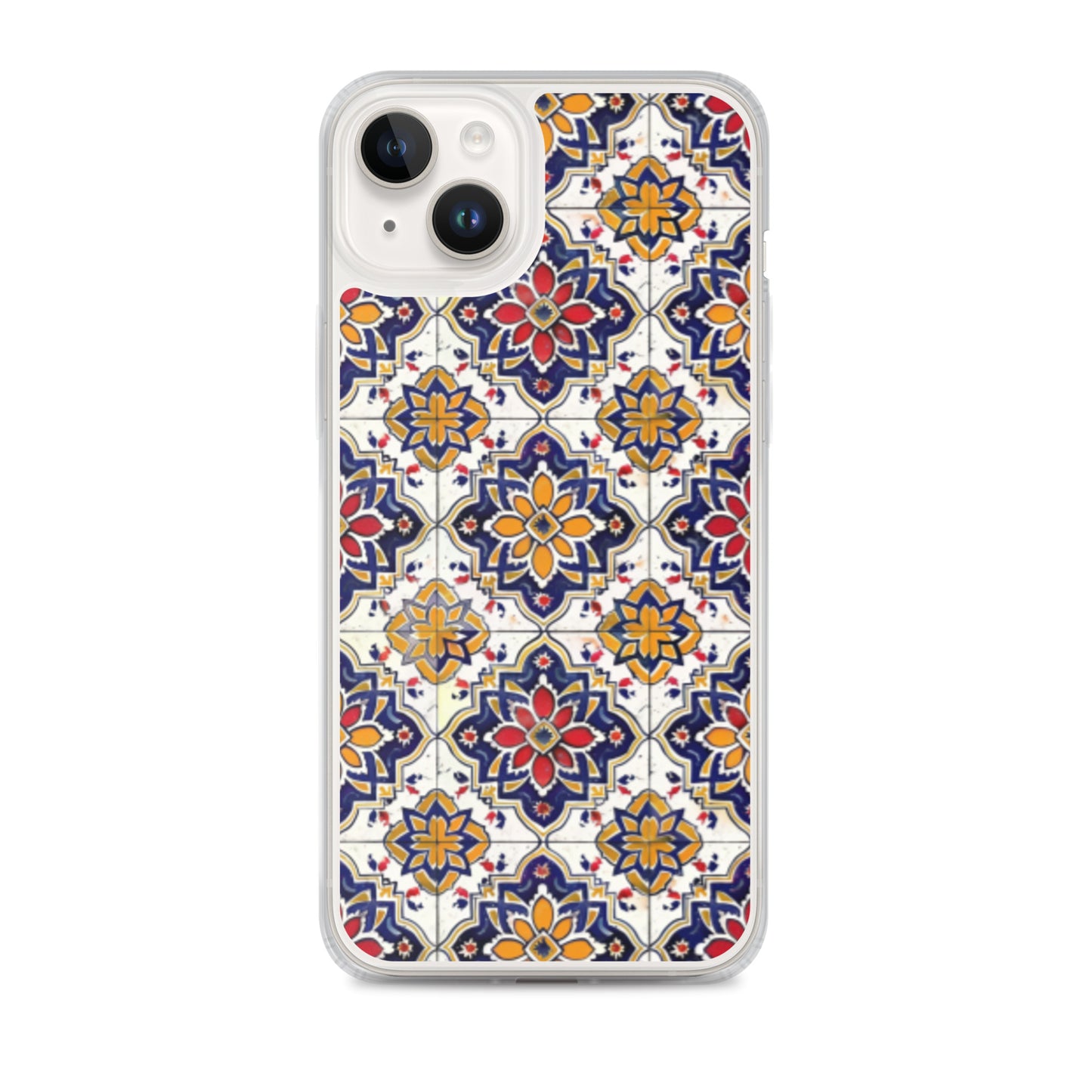 iPhone Case Colorful Andalusian Ceramic Tile Blue Orange Red