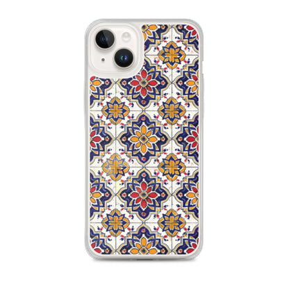 iPhone Case Colorful Andalusian Ceramic Tile Blue Orange Red