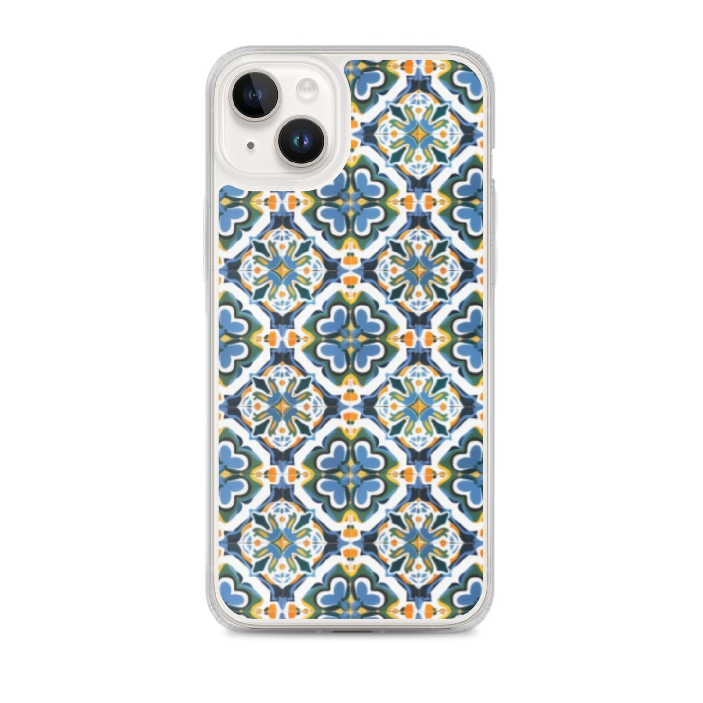 iPhone Case Colorful Andalusian Ceramic Tile Green Blue Orange