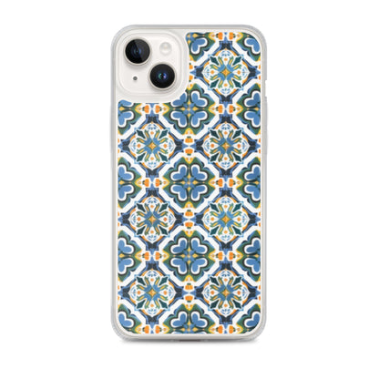 iPhone Case Colorful Andalusian Ceramic Tile Green Blue Orange