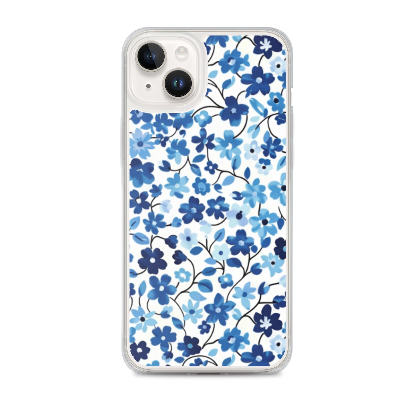 iPhone Case Blue Watercolor Flowers