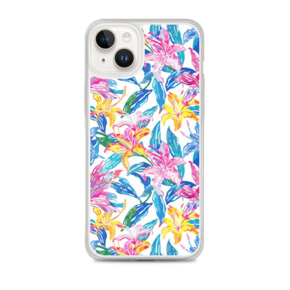 iPhone Case Colorful Floral Watercolor Blue Yellow Pink